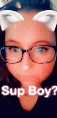 Woman With Glasses And Cat Ears Saying Sup Boy GIF