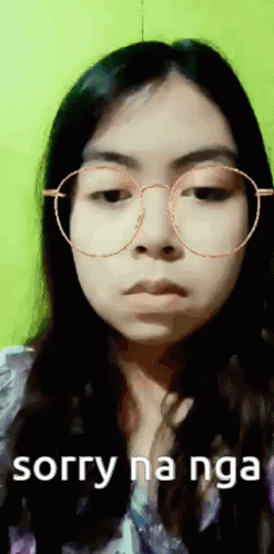 Woman With Glasses Funny Face Sorry Na Nga