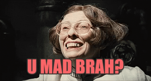 Woman With Glasses Laughing U Mad Brah GIF