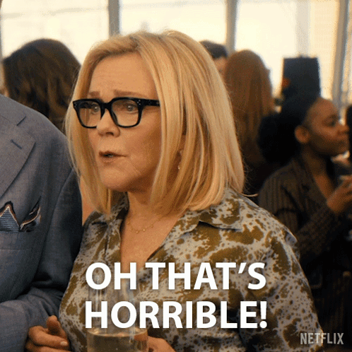 Woman With Glasses Oh That's Horrible Holding Drink GIF