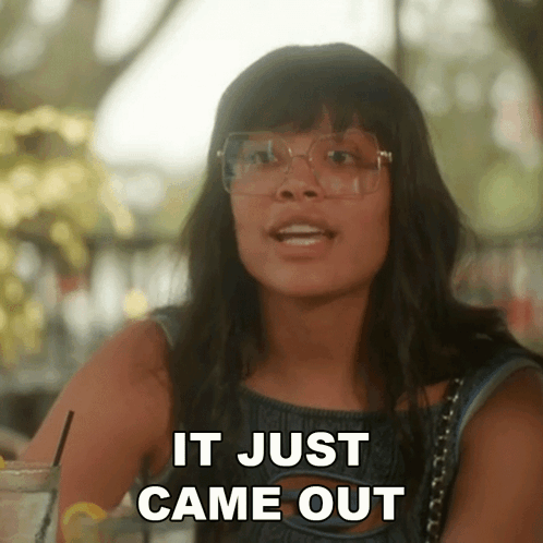Woman With Glasses Saying It Just Came Out GIF
