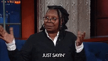 Woman with Glasses Saying Just Sayin