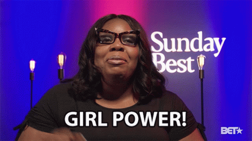 Woman With Glasses Says Girl Power Sunday Best Sign
