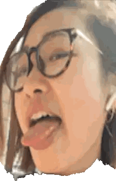 Woman with Glasses Sticking Tongue Out