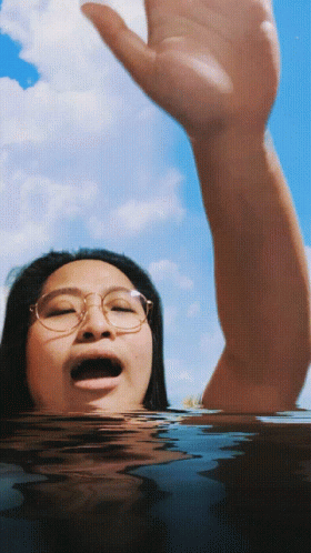 Woman With Glasses Swimming