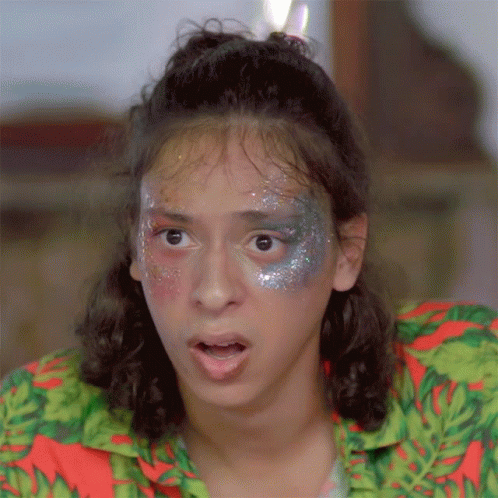 Woman with Glitter Making Funny Face