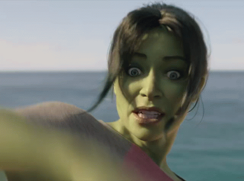 Woman With Green Face Making Funny Face GIF