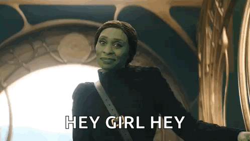 Woman with Green Face Saying Hey Girl Hey