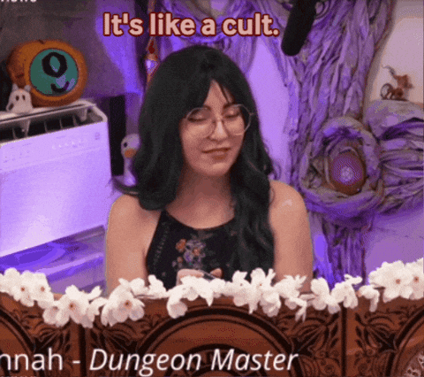 Woman with Green Hair and Glasses Says Cult