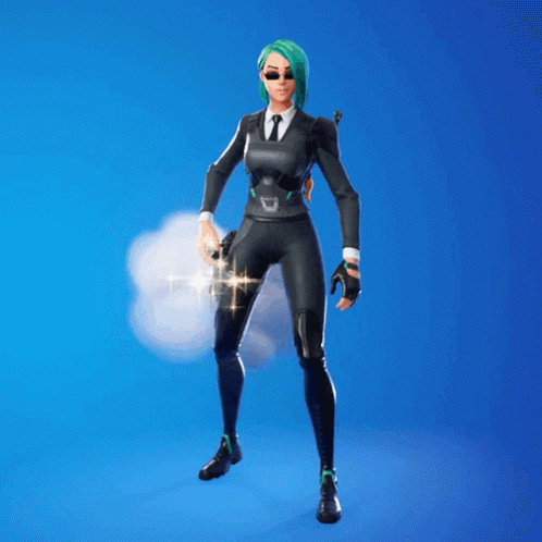 Woman With Green Hair Holding Gun GIF