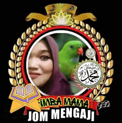 Woman With Green Parrot Imba Mama Jom Mengaji