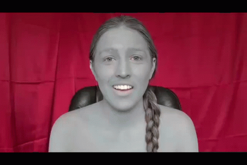 Woman With Grey Face Smile GIF