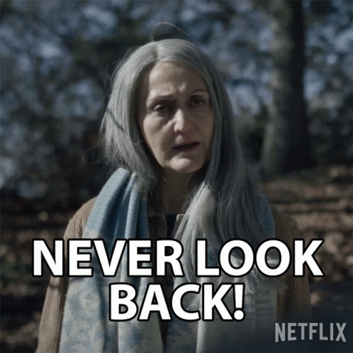 Woman With Grey Hair Says Never Look Back
