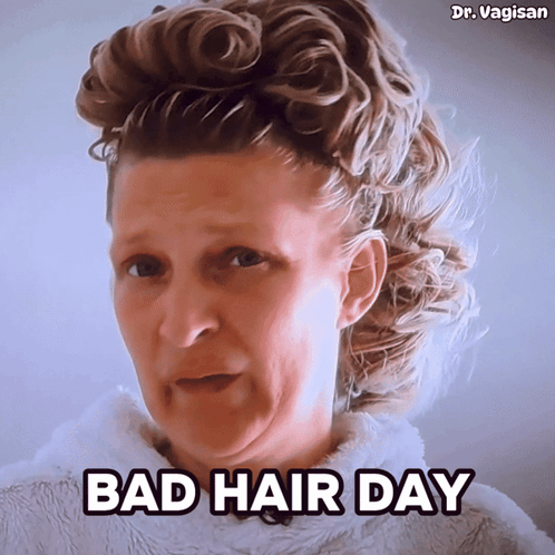 Woman With Hair Bun and Bad Hair Day