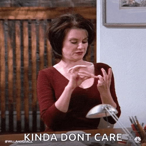 Woman With Hands on Face Saying Kinda Dont Care