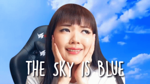 Woman With Hands on Face Saying The Sky is Blue