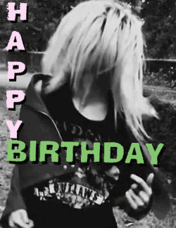 Woman with Happy Birthday Text