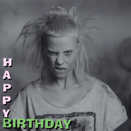 Woman with Happy Birthday Text