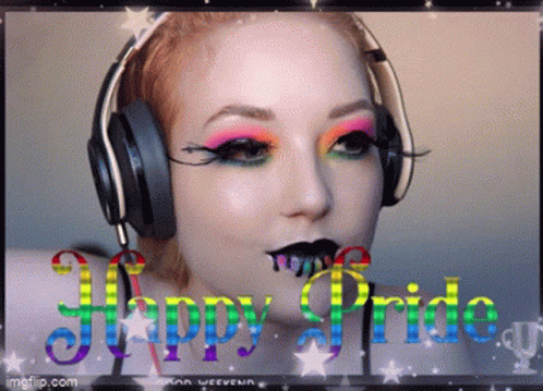 Woman with Happy Pride Headphones
