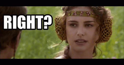 Woman With Headband Looking At Man With Words GIF