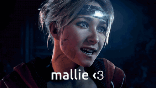 Woman With Headband Smiling Saying Mallie < 3 GIF