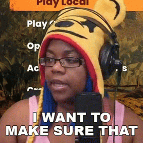 Woman With Headphones and Pooh Hat on Mic