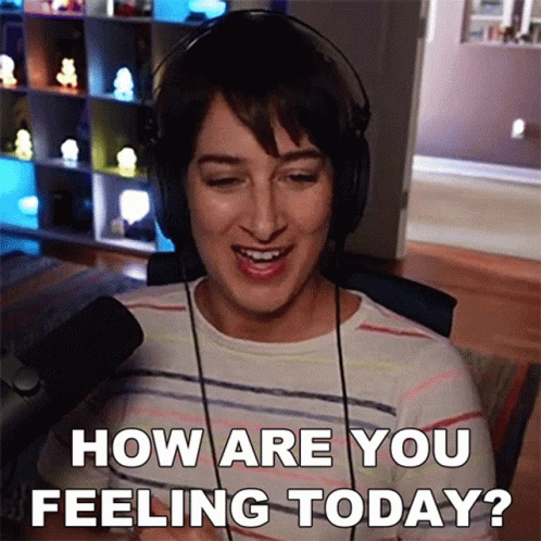 Woman With Headphones Asking How Are You Feeling Today