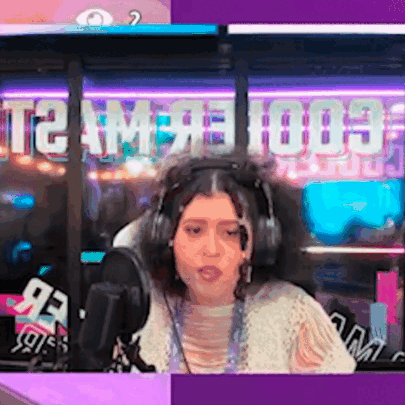 Woman With Headphones at Microphone T2 Amer 1003 Sign
