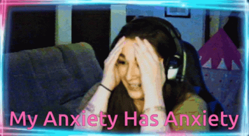 Woman With Headphones My Anxiety Has Anxiety