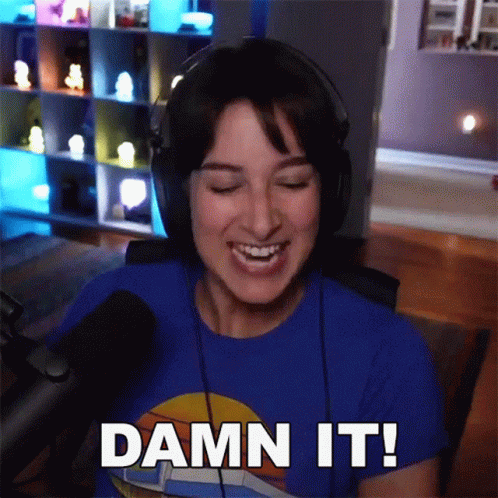Woman With Headphones Saying Damn It