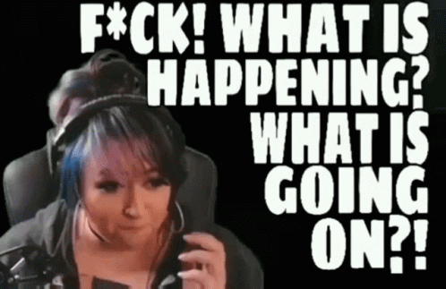 Woman with Headphones Saying F*ck What Is Happening