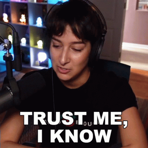 Woman With Headphones Saying Trust Me I Know GIF