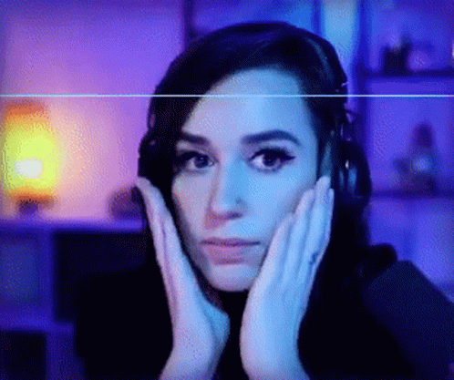 Woman With Headphones Surprised Face