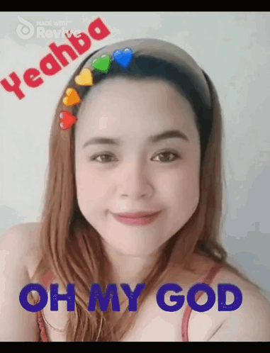 Woman With Heart Headband Smiles Says Oh My God GIF