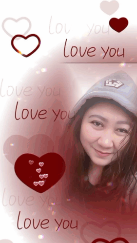 Woman with Hearts and Love You