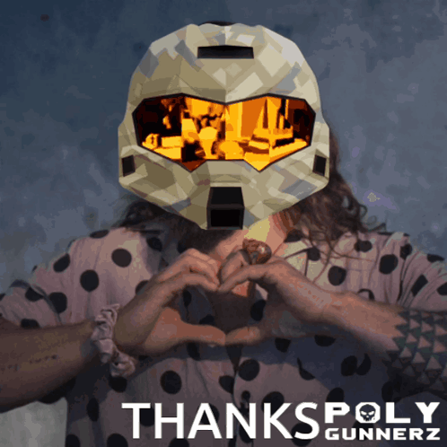 Woman With Helmet Making Heart GIF
