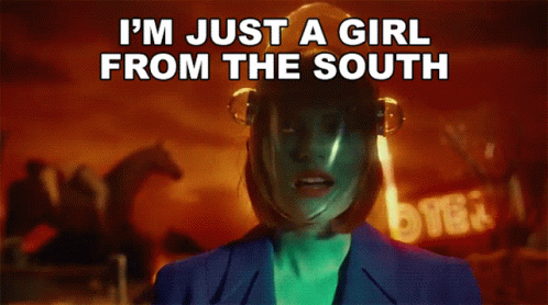 Woman With Helmet Says I'm Just A Girl From The South GIF