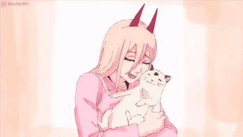 Woman With Horns Holding White Cat