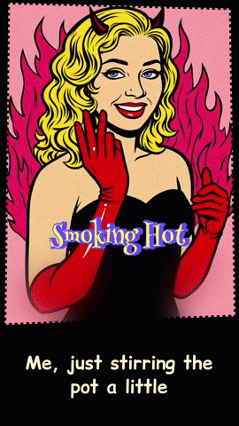 Woman with Horns Smoking Hot Poster