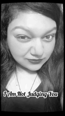 Woman with I Am Not Judging You