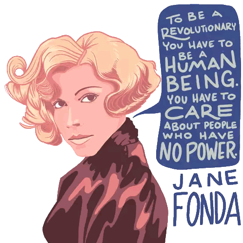 Woman with Jane Fonda Quote