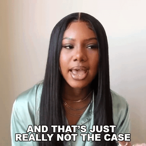 Woman With Long Black Hair Funny Face And That's Just Really Not The Case GIF