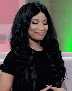 Woman with Long Black Hair Making Funny Face