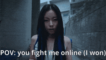 Woman With Long Black Hair Saying You Fight Me Online
