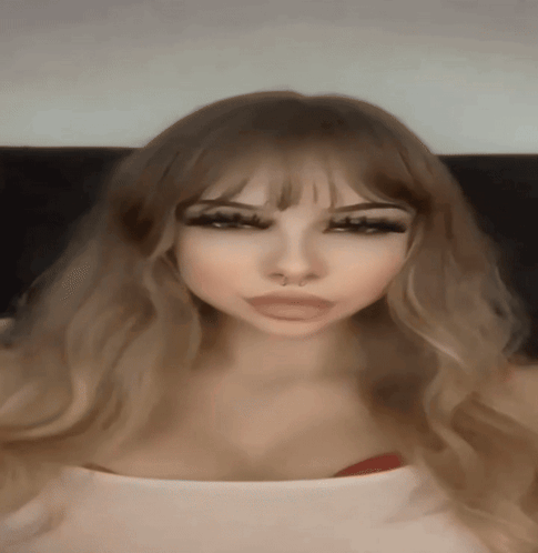 Woman with Long Blonde Hair and Nose Ring