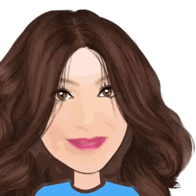 Woman with Long Brown Hair and Blue Shirt