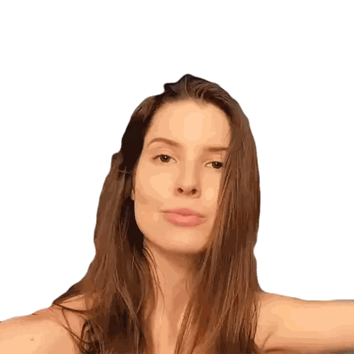 Woman with Long Brown Hair Blowing Kiss