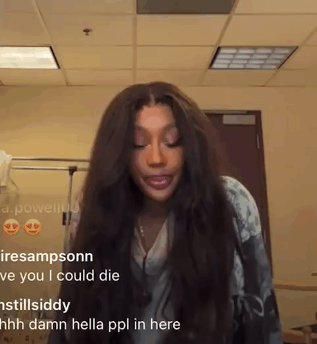 Woman With Long Hair Making Funny Face