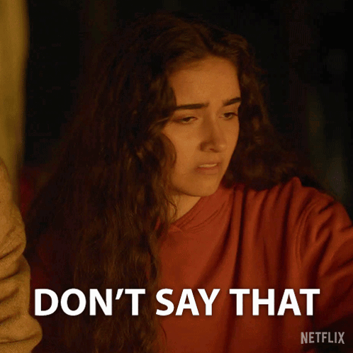 Woman with Long Hair Saying Don't Say That