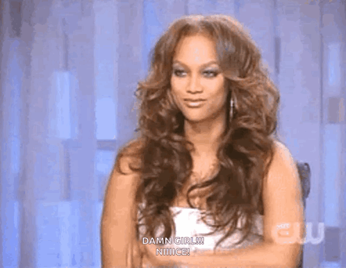 Woman With Long Hair Says Damn Girl Nice GIF